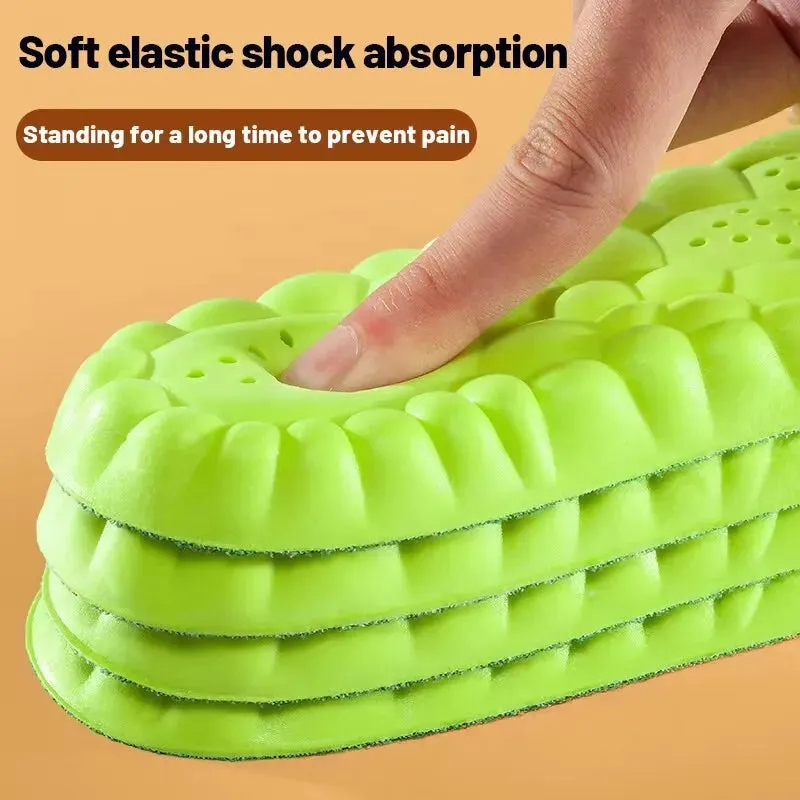 4d Sport Insole Super Soft Shock Absorbing Sole Pads for Feet Arch Support Orthopedic Inserts