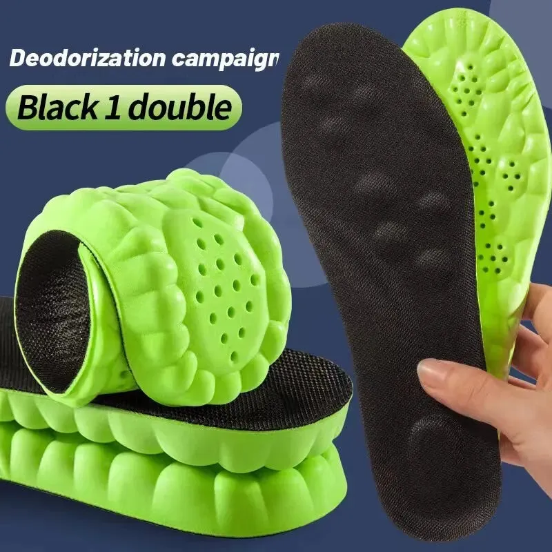 4d Sport Insole Super Soft Shock Absorbing Sole Pads for Feet Arch Support Orthopedic Inserts