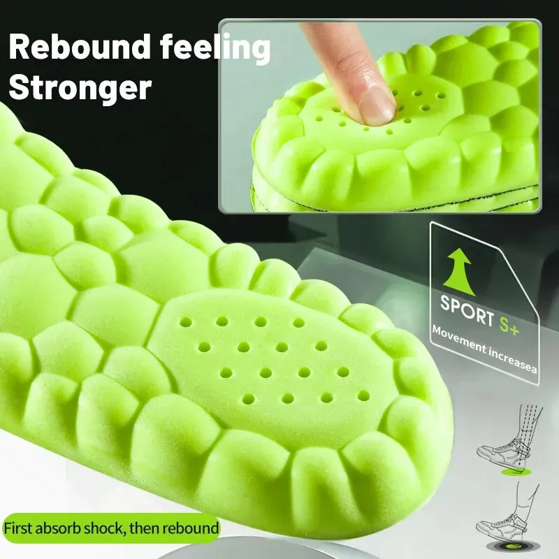 4d Sport Insole Super Soft Shock Absorbing Sole Pads for Feet Arch Support Orthopedic Inserts