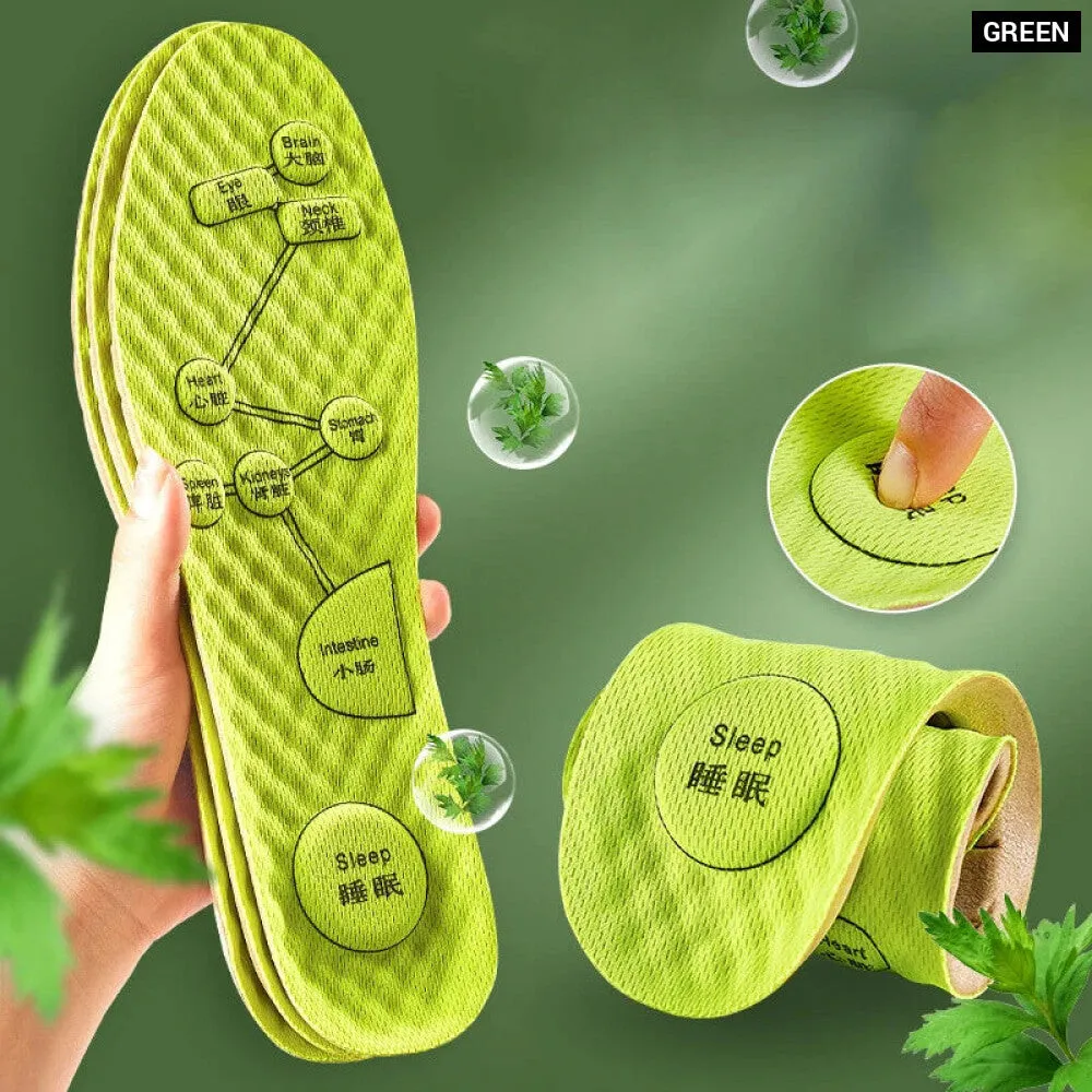 Breathable Foot Acupressure Insoles for Sweat Absorption