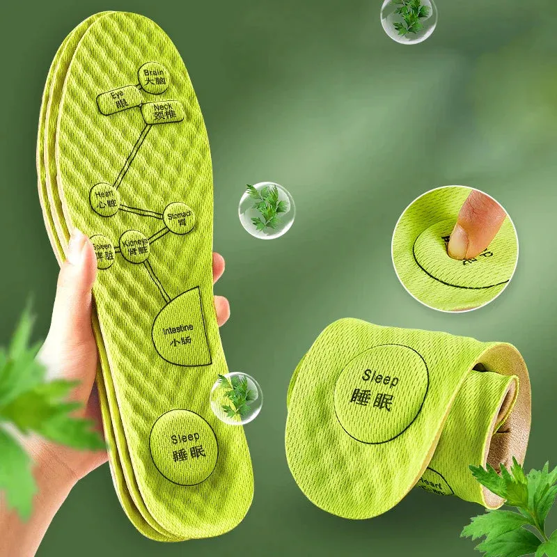 Breathable Foot Acupressure Insoles for Sweat Absorption