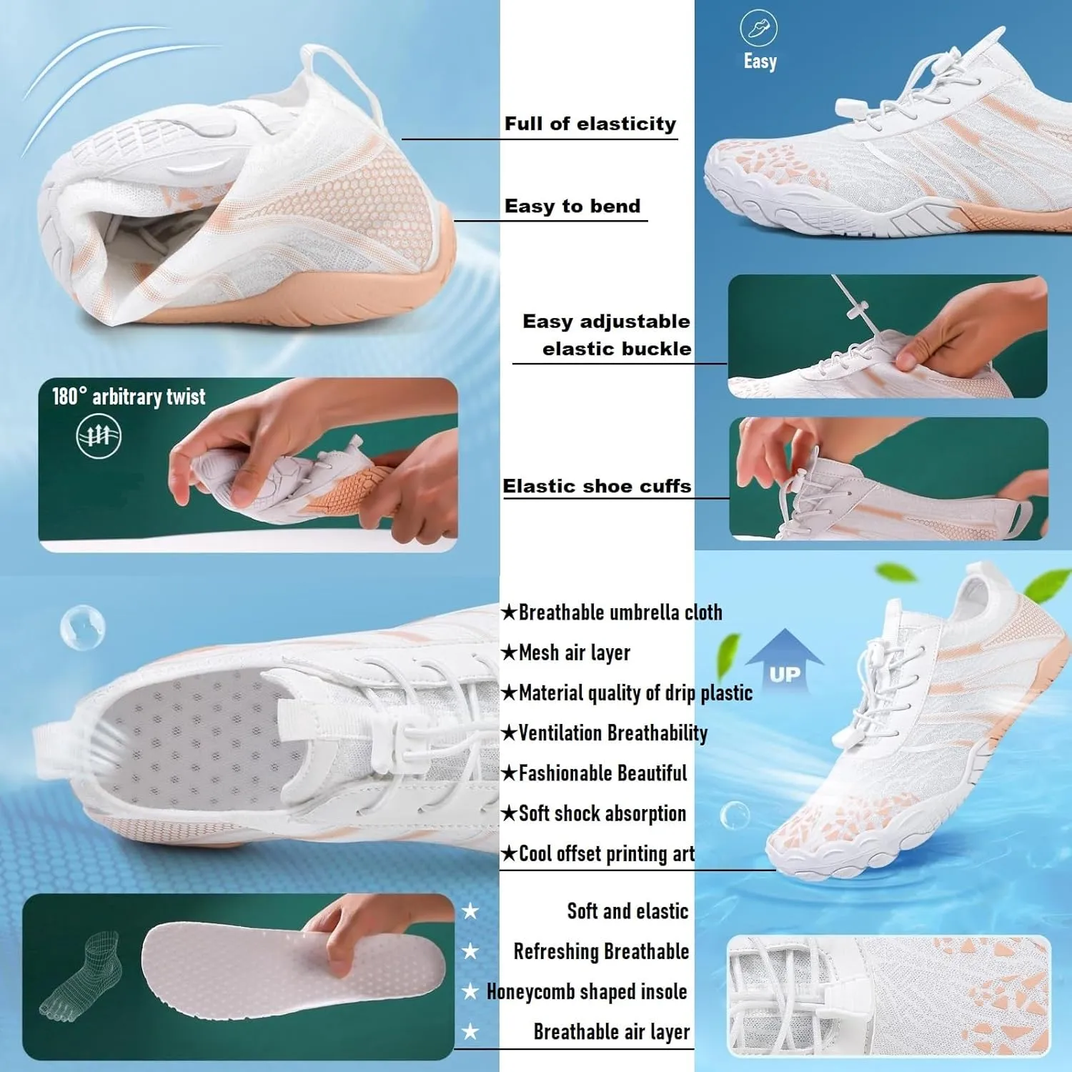 Hike Barefoot Shoes Women,2025 New Hiking Barefoot Shoes for Women Men , Breathable & Non-Slip Athletic Footwear, comfortable breathable zero-drop trail running shoes, Water Shoes Women Men quick-drying non-slip wide-toe box water shoes