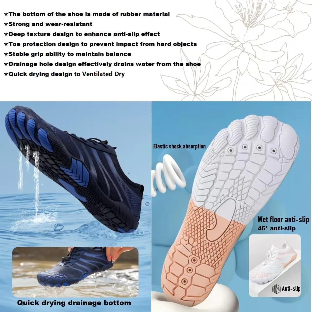 Hike Barefoot Shoes Women,2025 New Hiking Barefoot Shoes for Women Men , Breathable & Non-Slip Athletic Footwear, comfortable breathable zero-drop trail running shoes, Water Shoes Women Men quick-drying non-slip wide-toe box water shoes