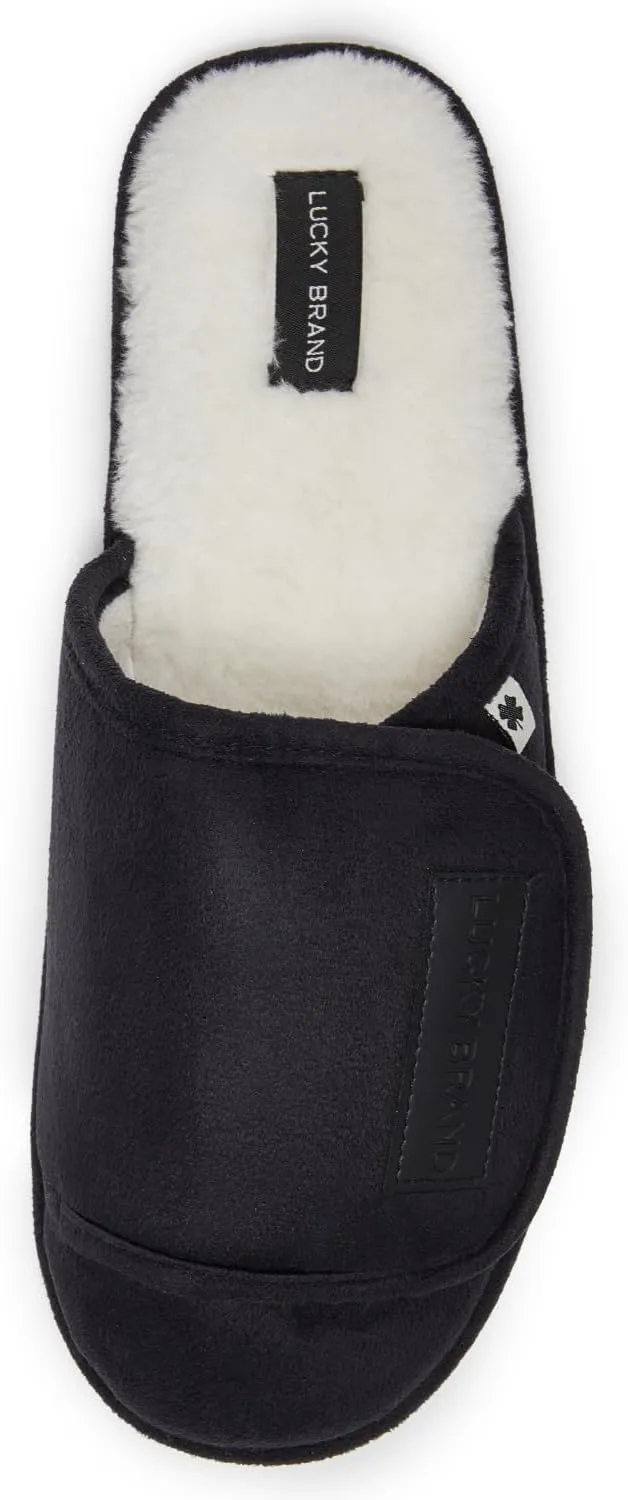 Lucky Brand Micro-Suede Scuff Indoor Slippers for Men with Plush Lining