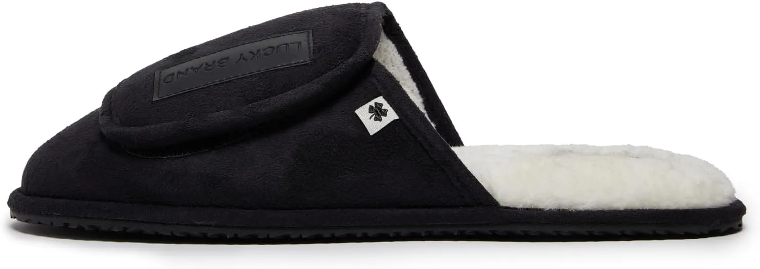 Lucky Brand Micro-Suede Scuff Indoor Slippers for Men with Plush Lining