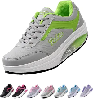 Optigard Women's Toning Platform Lace-up Rocker Shoes with Arch Support