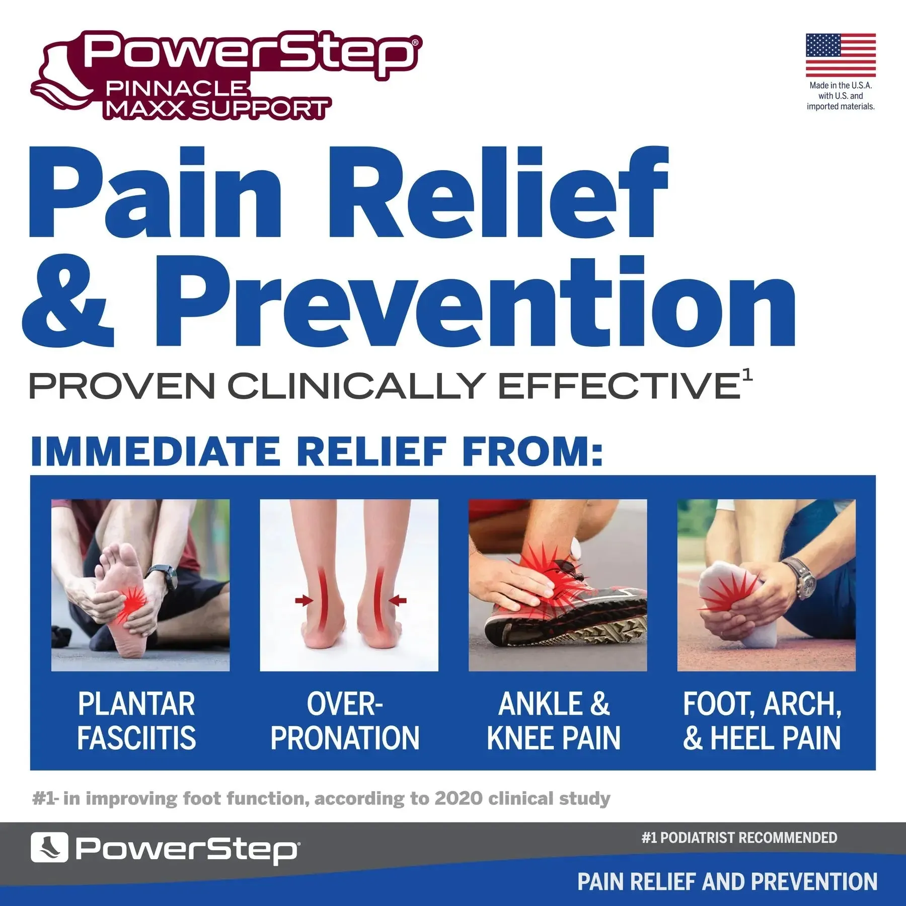 PowerStep Pinnacle Maxx Support Insoles  Maximum Stability & Comfort