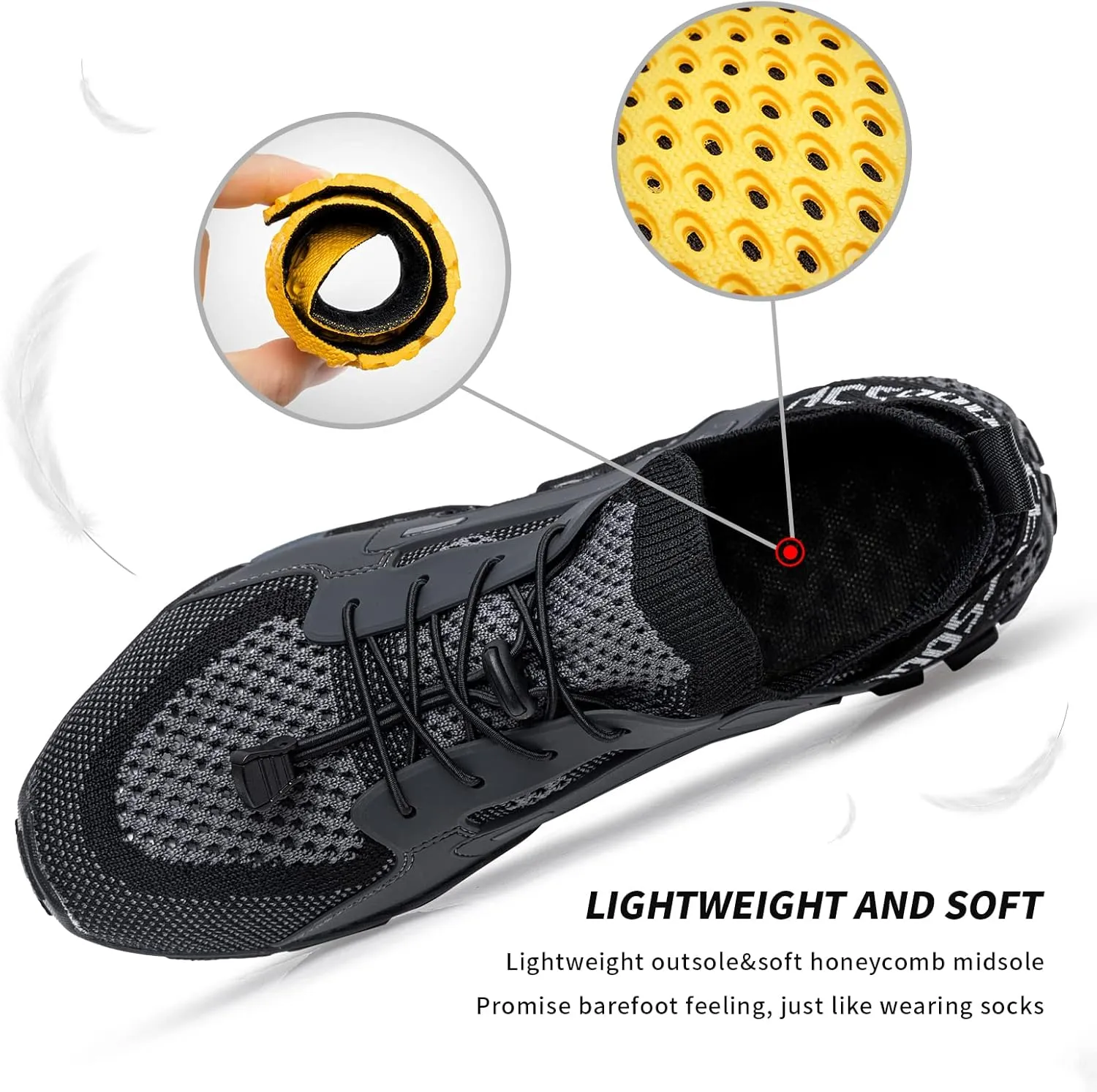 SOBASO Water Shoes Women Men Quick Drying Swim Beach Aqua Shoes for Water Sport Diving Hiking Sailing Travel