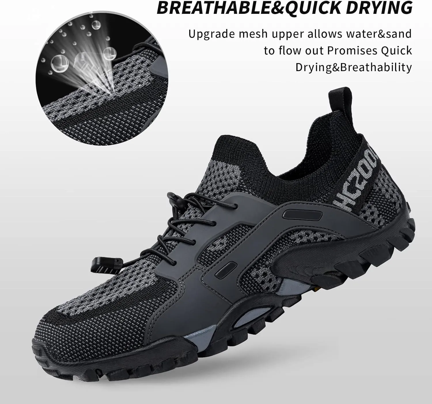 SOBASO Water Shoes Women Men Quick Drying Swim Beach Aqua Shoes for Water Sport Diving Hiking Sailing Travel