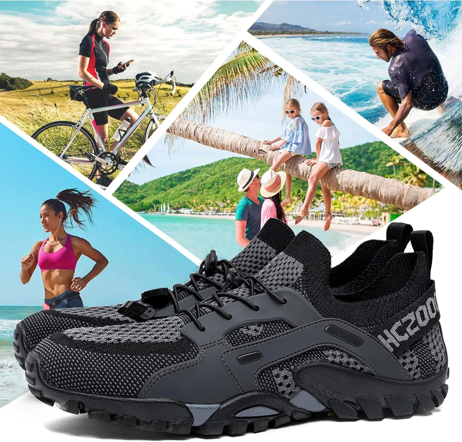 SOBASO Water Shoes Women Men Quick Drying Swim Beach Aqua Shoes for Water Sport Diving Hiking Sailing Travel